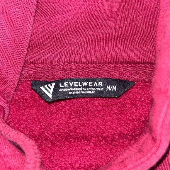 LEVELWEAR deep red hoodie. GUC - Picture 2 of 4